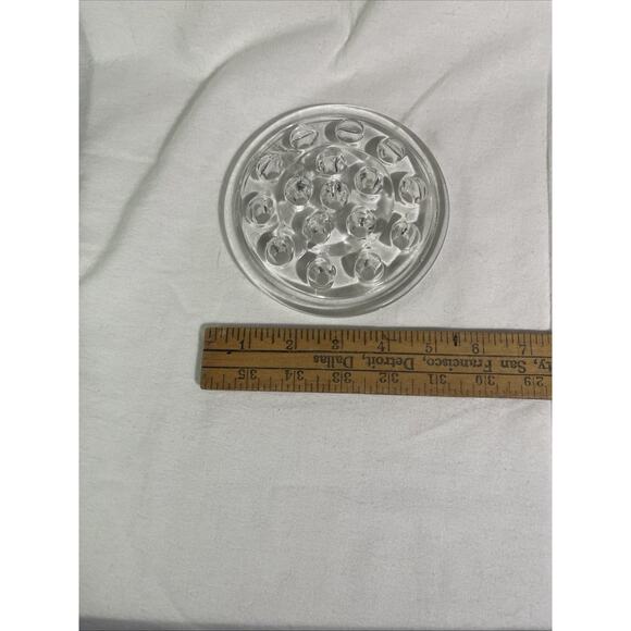 Vintage Flower Frog Clear Glass 16 Hole Floral Stem Holder - Picture 3 of 5